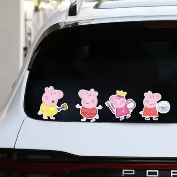 孩之寶小豬佩奇反光汽車貼紙 個人化汽車貼紙 趣味防水貼花 適用於汽車、卡車、摩托車油箱蓋 12 最佳銷售 小豬佩奇貼紙 - №3