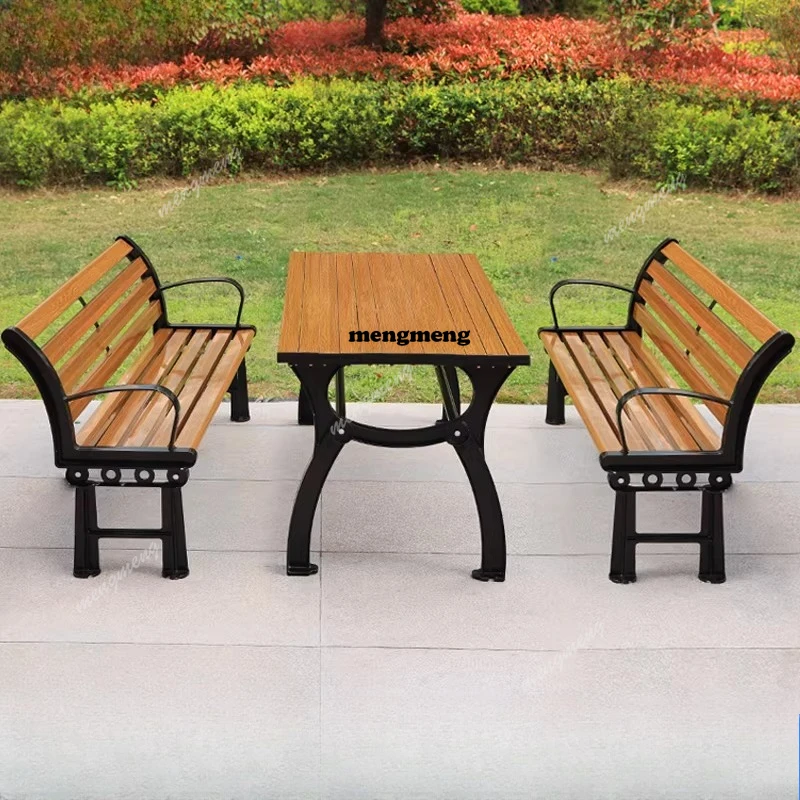 

Outdoor leisure table and chair combination Anticorrosive wood table and chair Open-air courtyard table and chair combination