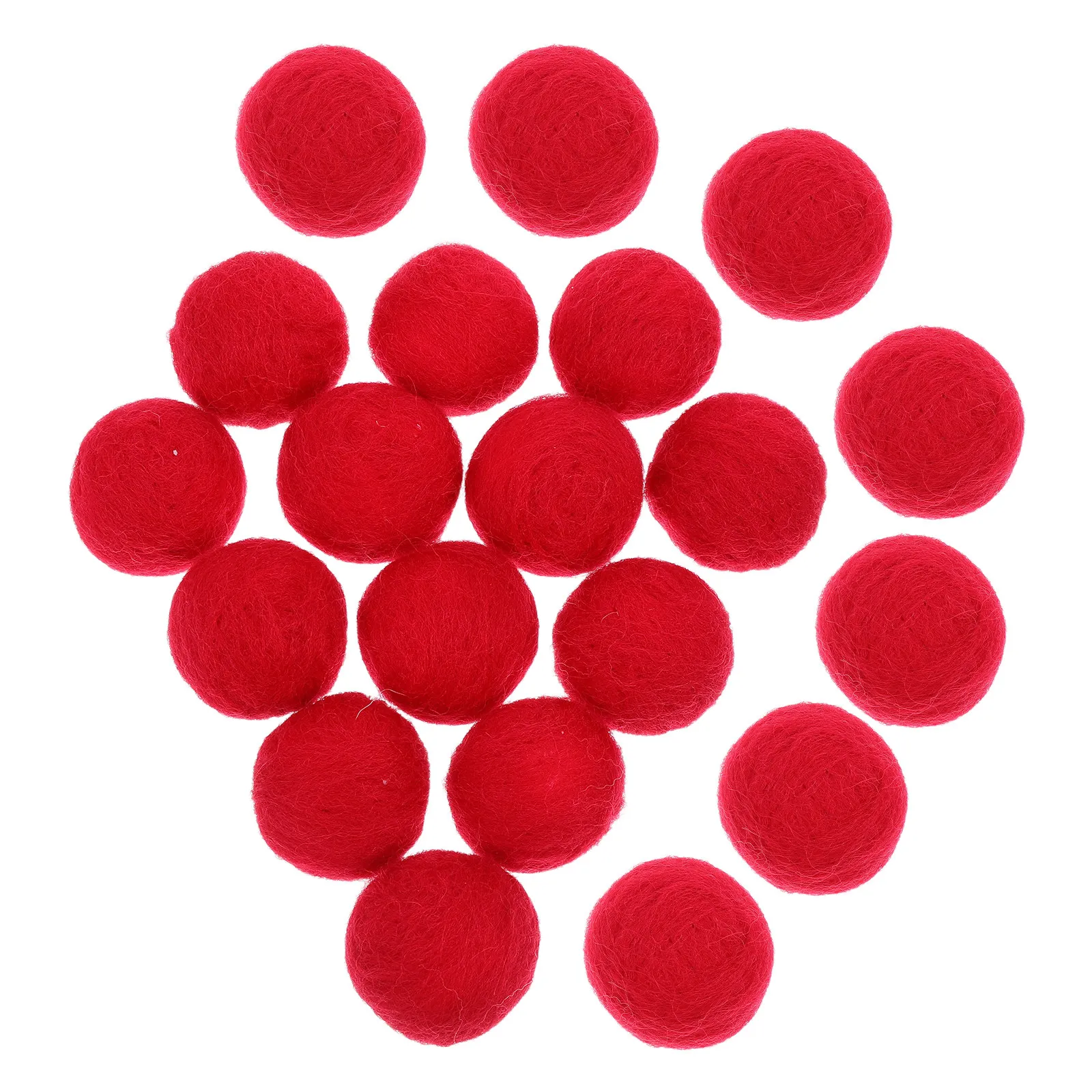 

20 шт. войлочные шарики из шерсти, красные, ручной работы, мягкие мини-помпоны для поделок, украшения для фестивалей, подвески на елку, войлочные шерстяные украшения, декор для дома, DIY