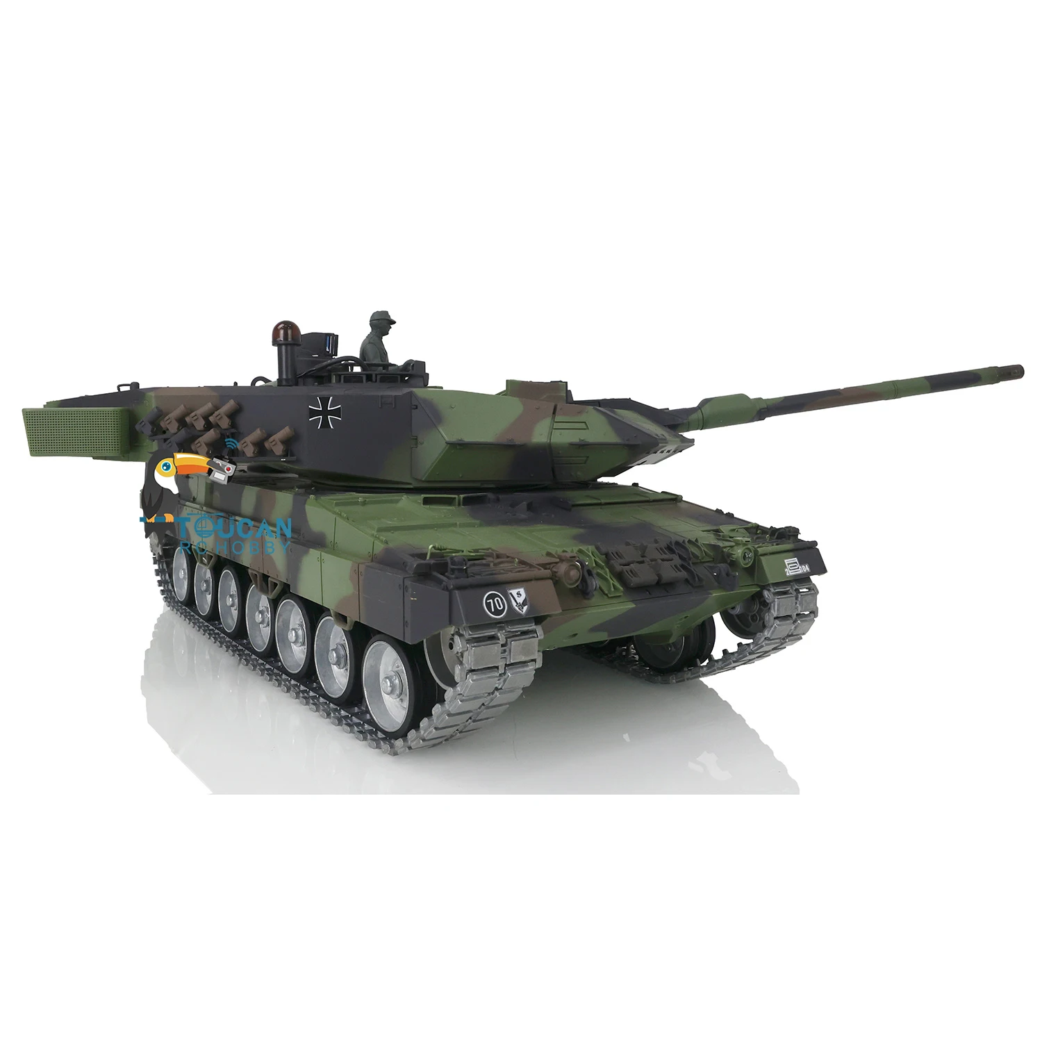 1/16 HENG LONG 7.0 Customized Leopard2A6 RC Tank 3889 Metal Tracks FPV Recoil Remote Control Car TH17595-SMT4