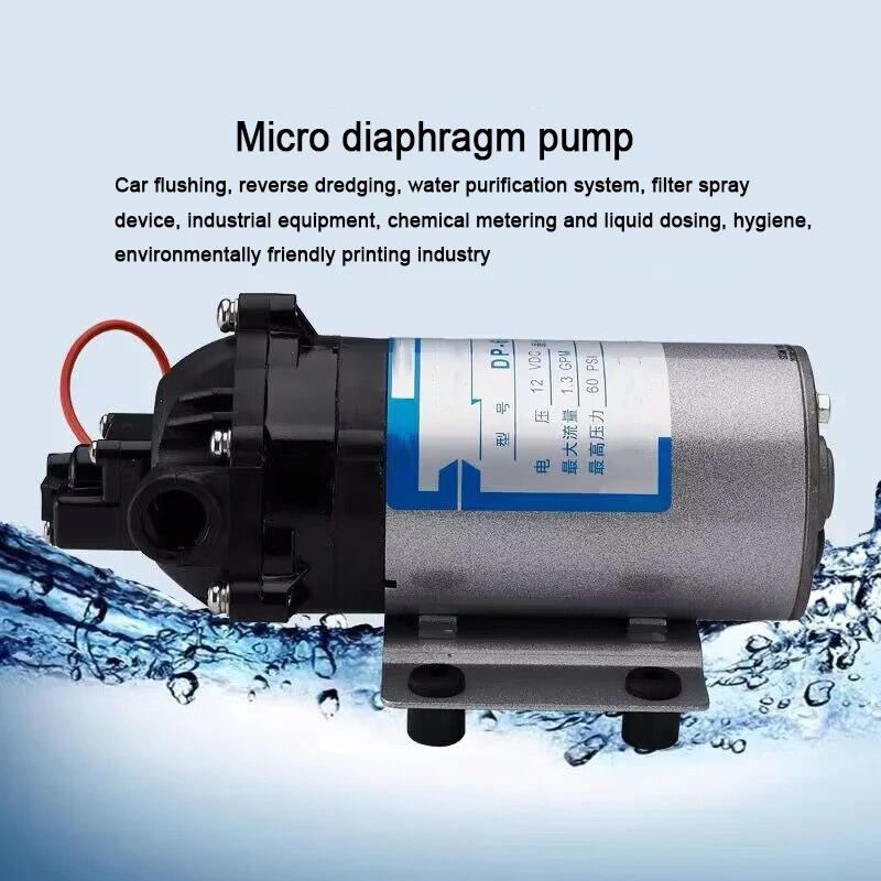 12V 24V Self-Priming Pump Micro High-Pressure Diaphragm Pump Spray Pump Corrosion Resistant