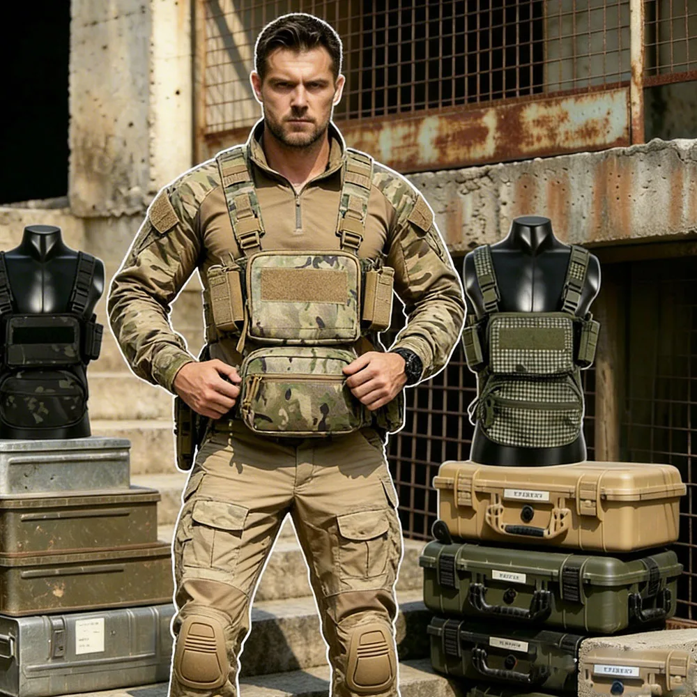 Tactical Chest Rig Multi-functional Training Combat Vest Adjustable Utility Outdoor Gear For Hunting Hiking Equipment Storage