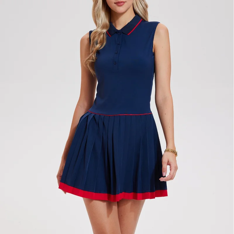 

Женское мини-платье SharpStar для тенниса и гольфа, плиссированное, с оборками, без рукавов, без встроенного бюстгальтера и шорт