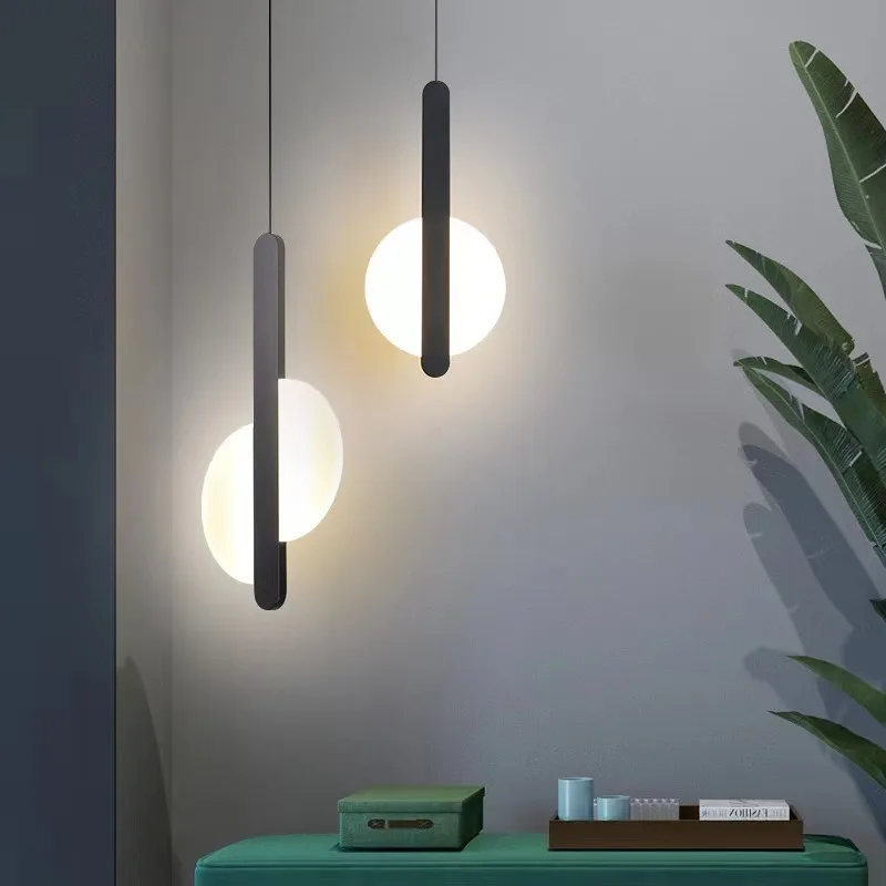 

Modern Minimalist LED Pendant Light Chandelier For Bedroom Restaurant Living Room Black Hanging Lamps Decoration Led Lustre