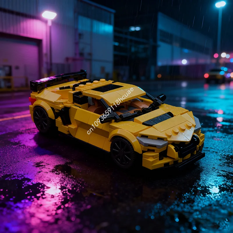 

432 шт. MOC Chevroleteed Corvette City Champions Модель суперкара Строительные блоки Сборка игрушек Идея Образовательный Рождественский подарок Кирпич