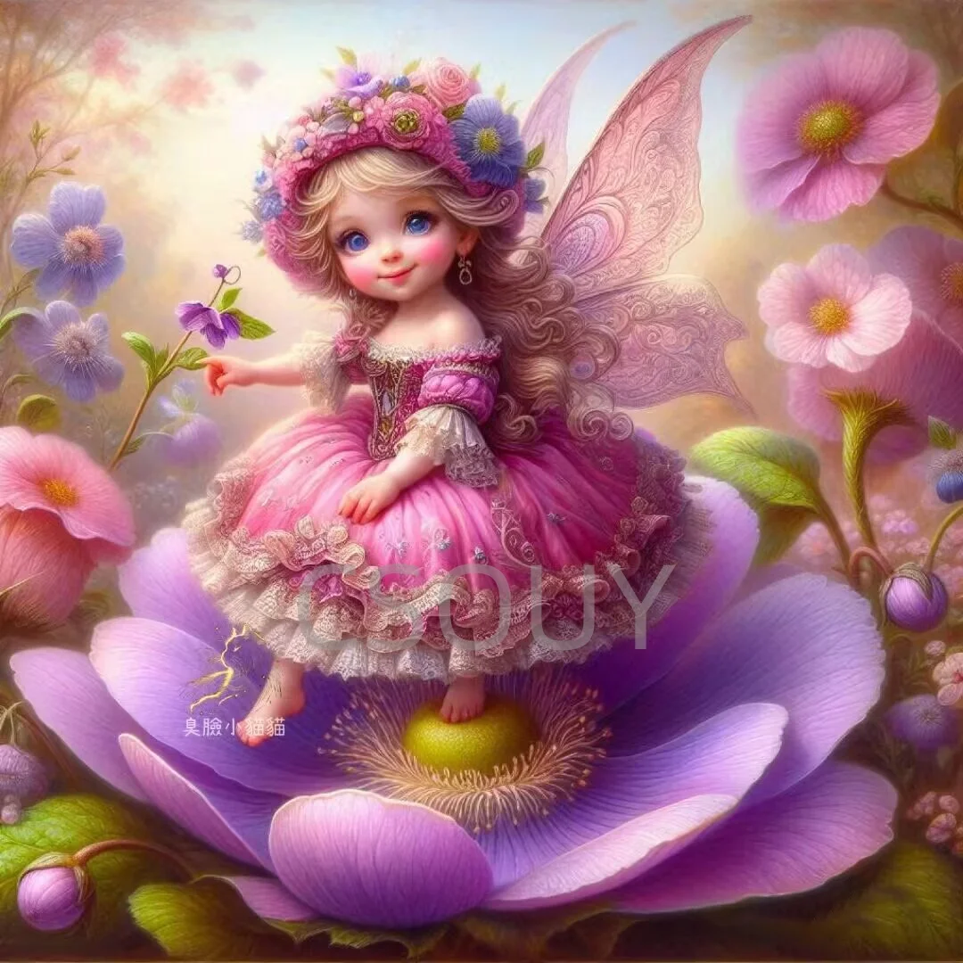 

Butterfly Angel 5D 100% Fairy Dust Square Drill Full Diy Diamond Painting Cross Stitch Crystal Embroidery Mosaic Decor Needlewor