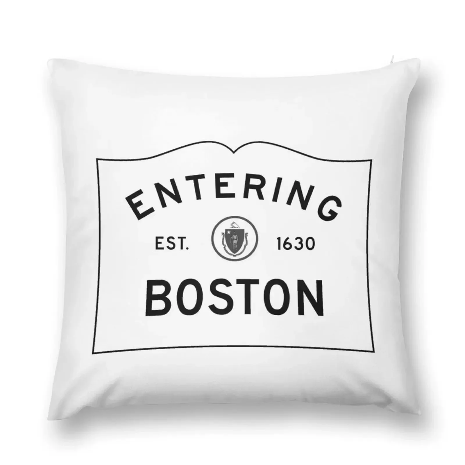 Entering Boston Throw Pillow pillows decor home Couch Pillows pillow