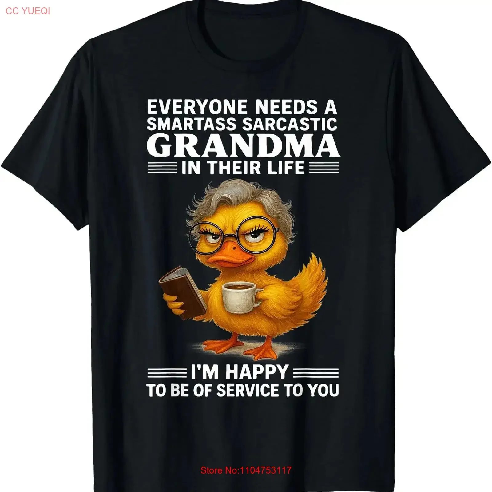 Funny Duck Smartass Sarcastic Grandma T Shirt Humor  vintage Washed Top For Everyday Wear Stylish Slightly Breathable Casual