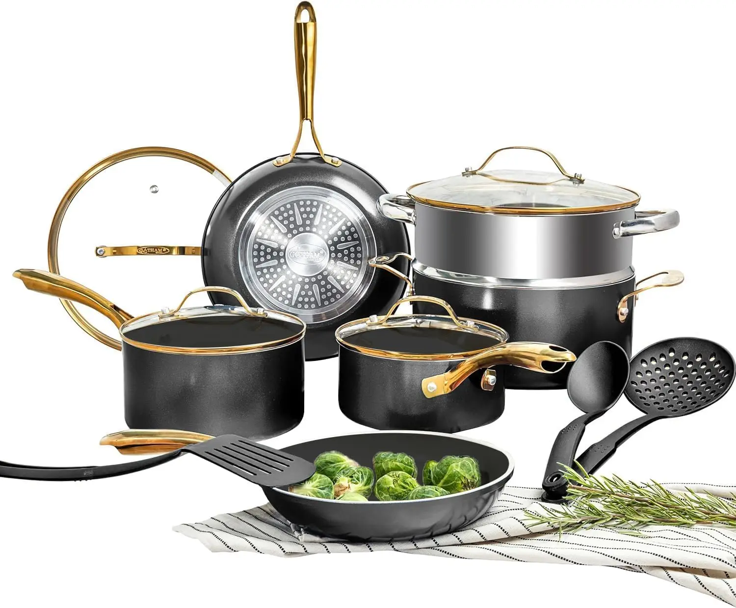 

Gotham Steel 15 Pc Ceramic Pots and Pans Set Non Stick, Kitchen Cookware Sets, Pot and Pan Set, Ceramic Cookware Set, Non Toxic