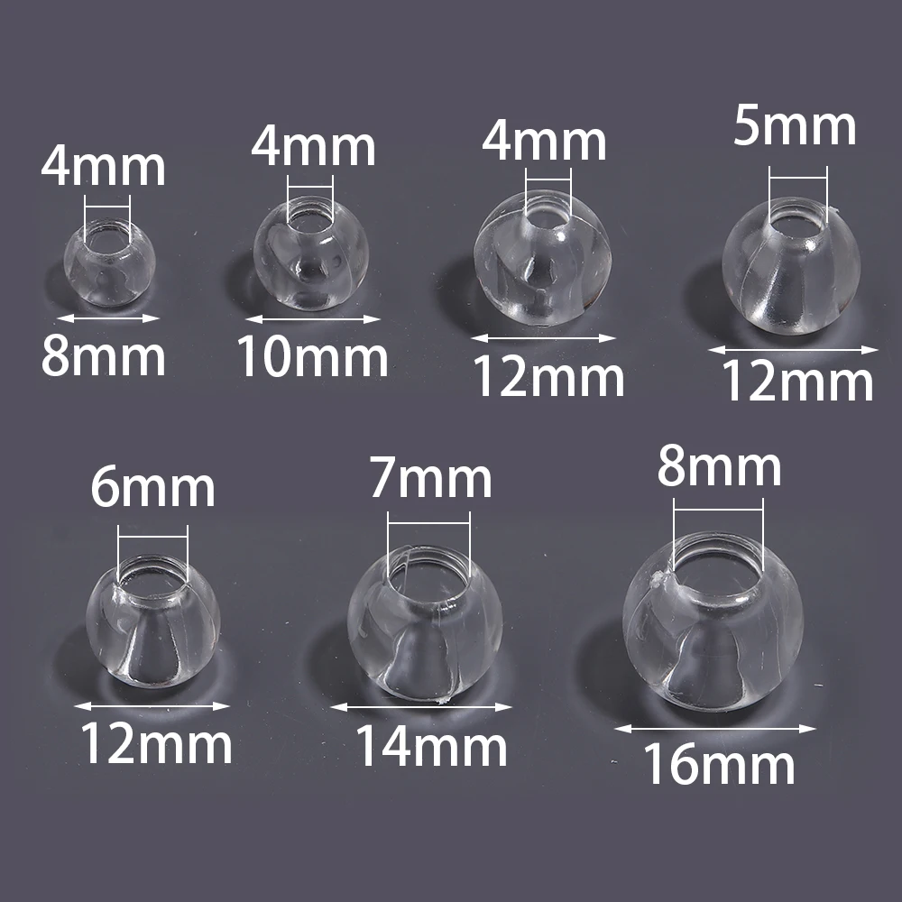 20-200pcs 8-16mm Clear Imitation Crystal Acrylic Large Hole Round Beads for DIY Phone Strap Bag Pendant Jewelry Making Supplies