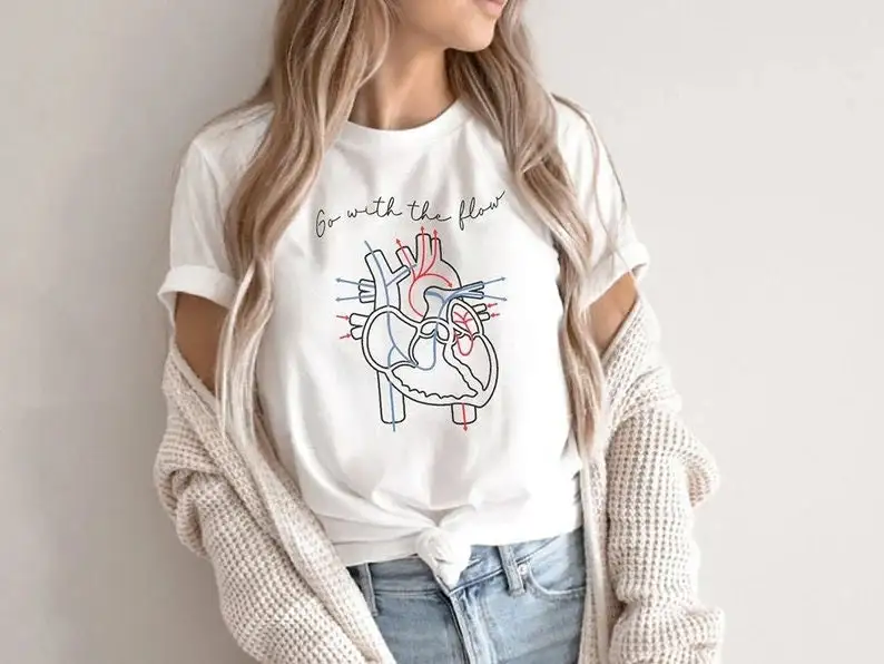 CVICU Cardiac Nurse Heart Flow Anatomy T Shirt Cath Lab RN CCU Cv Icu Care Unit Softstyle