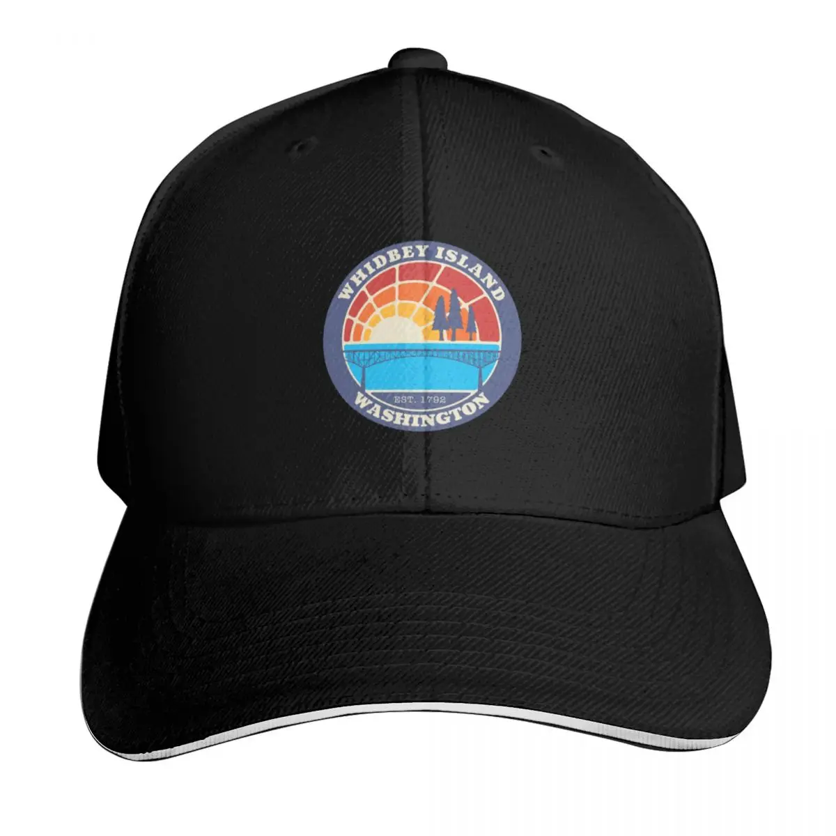 WHIDBEY ISLAND LOGO Baseball Cap Strapback Dad Hat Six Panel Structured Crown Sun Protection UPF 50+