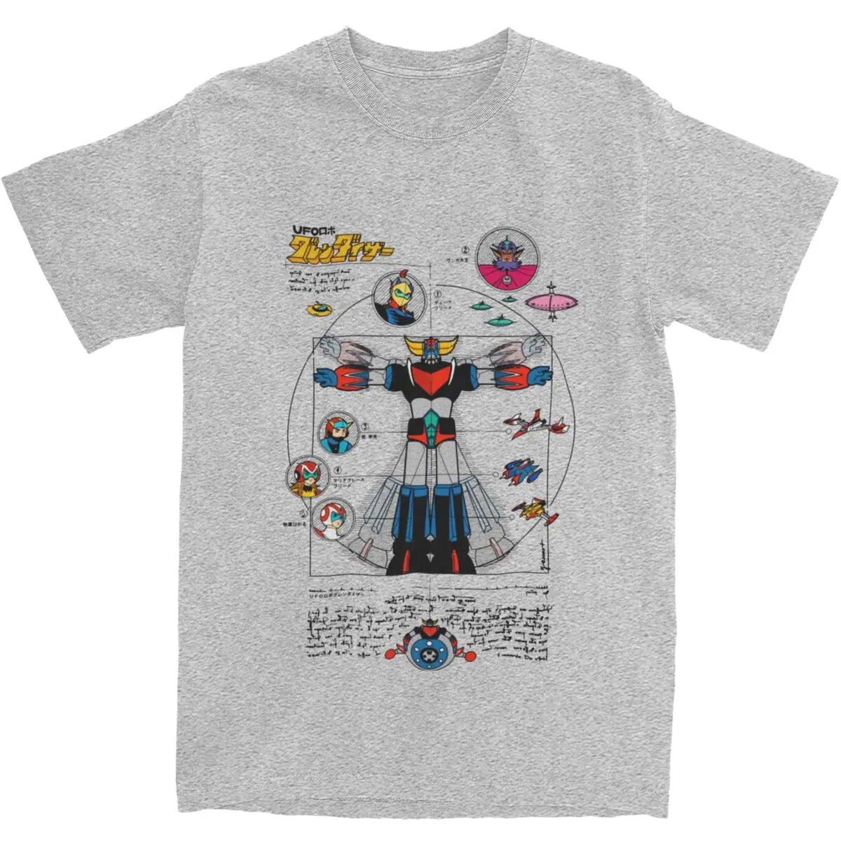 Novelty UFO Robot Grendizer Goldorak T Shirt for Men Women Pure Cotton Goldrake Japan Robots Tee Shirt Graphic Clothing