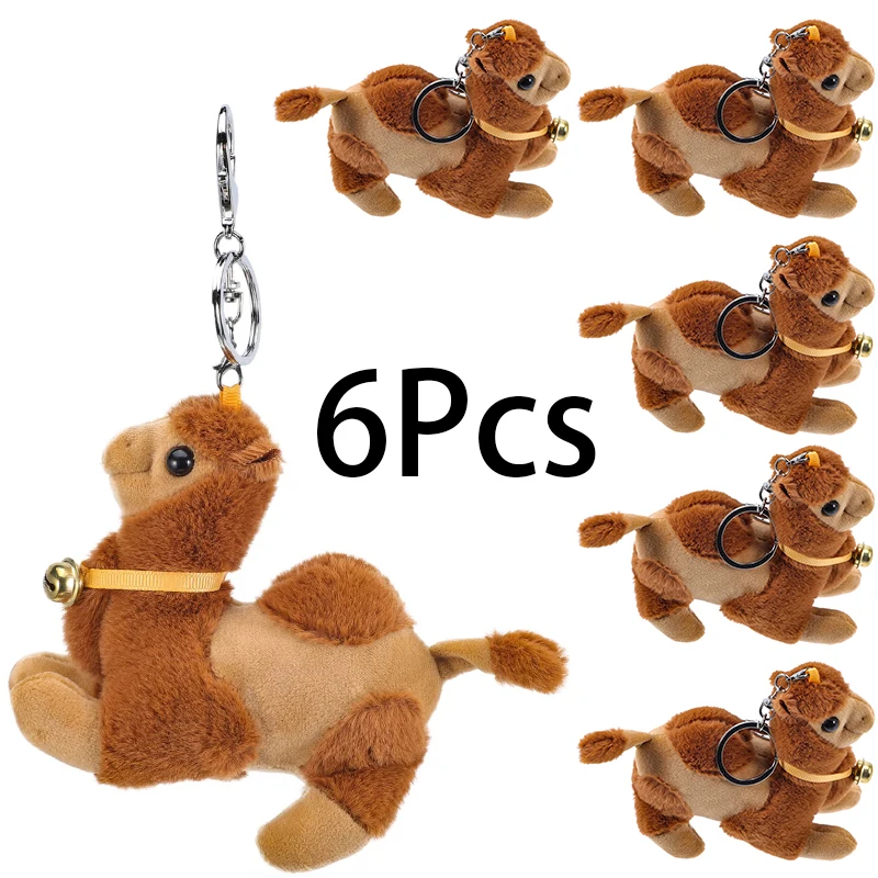 

6Pcs Camel Keychain Desert Alpaca Stuffed Animal Keychain Bag Ornament Keyrings