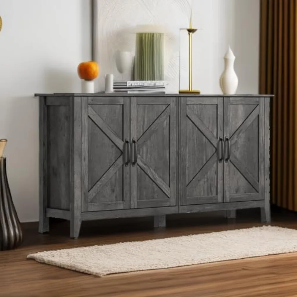 Gabinete de almacenamiento con estante ajustable, aparador tipo buffet, credenza para espacios habitables y pasillos de entrada