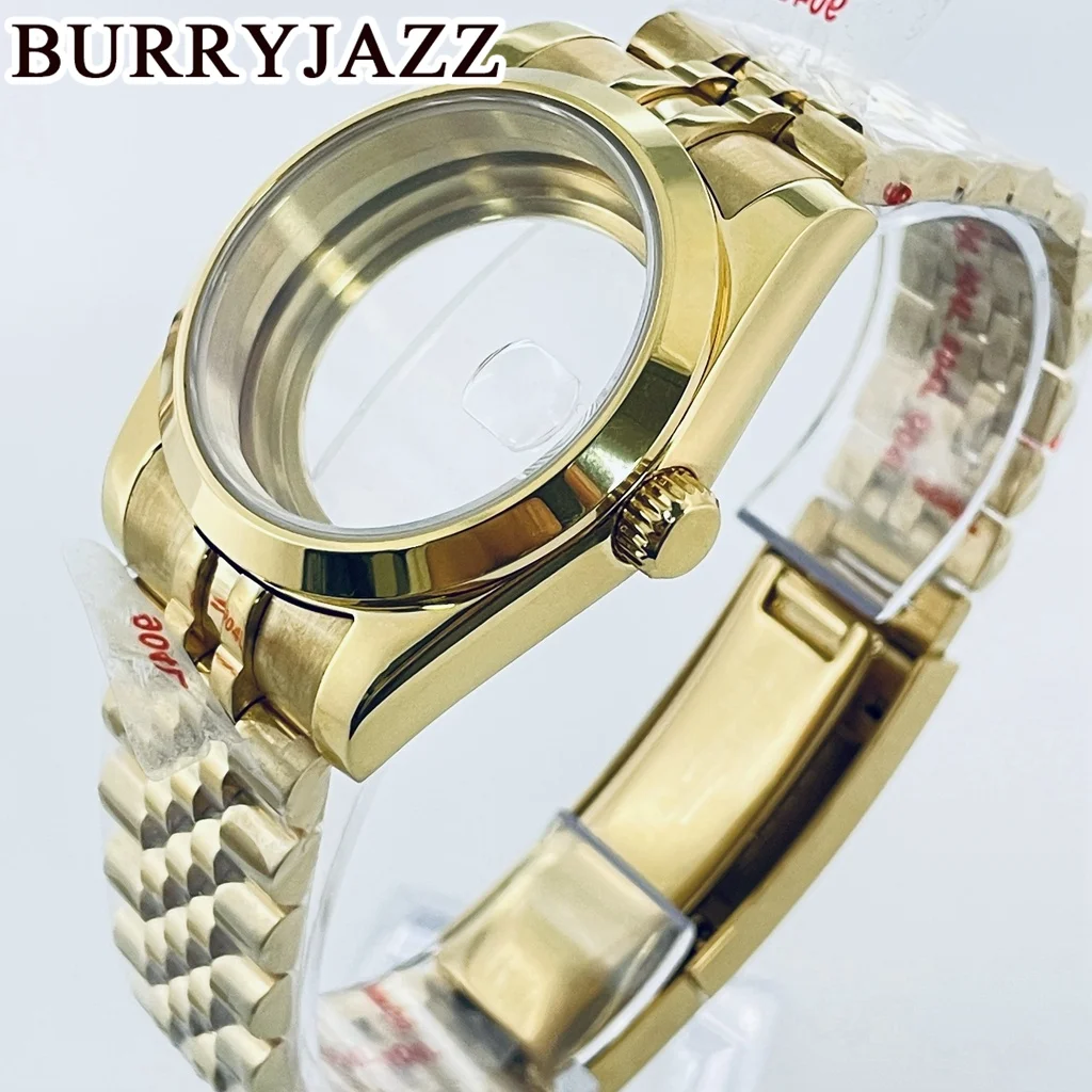 BURRYJAZZ 36mm 40mm NH34 NH35 NH36 NH38 PT5000 ETA2824 Watch Case Gold Rose Gold Stainless Steel Case Waterproof Sapphire Crysta