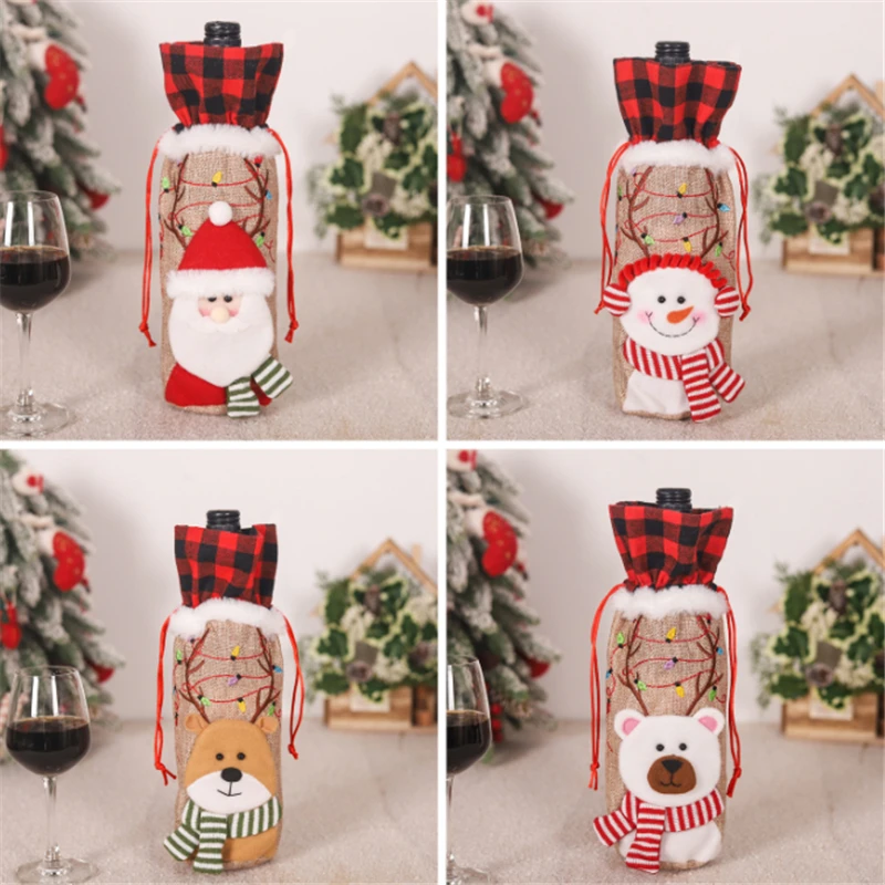 2Pcs/Lot New Creative Xmas Doll Eve gift bags candy gift wine bags Christmas party gifts Christmas decorations