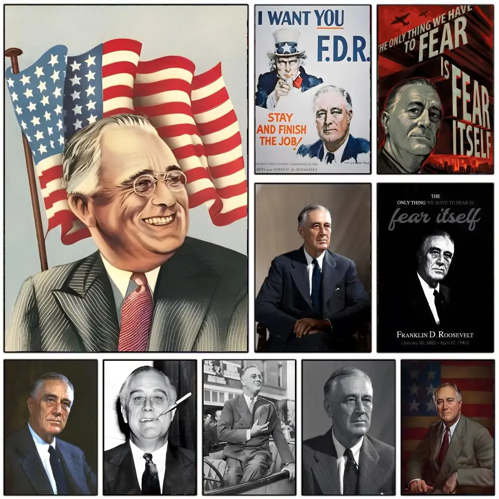 Political Figure F-Franklin D Roosevelt Poster Modern Home Decoration Interior Design & Contemporary Wall Art Collection