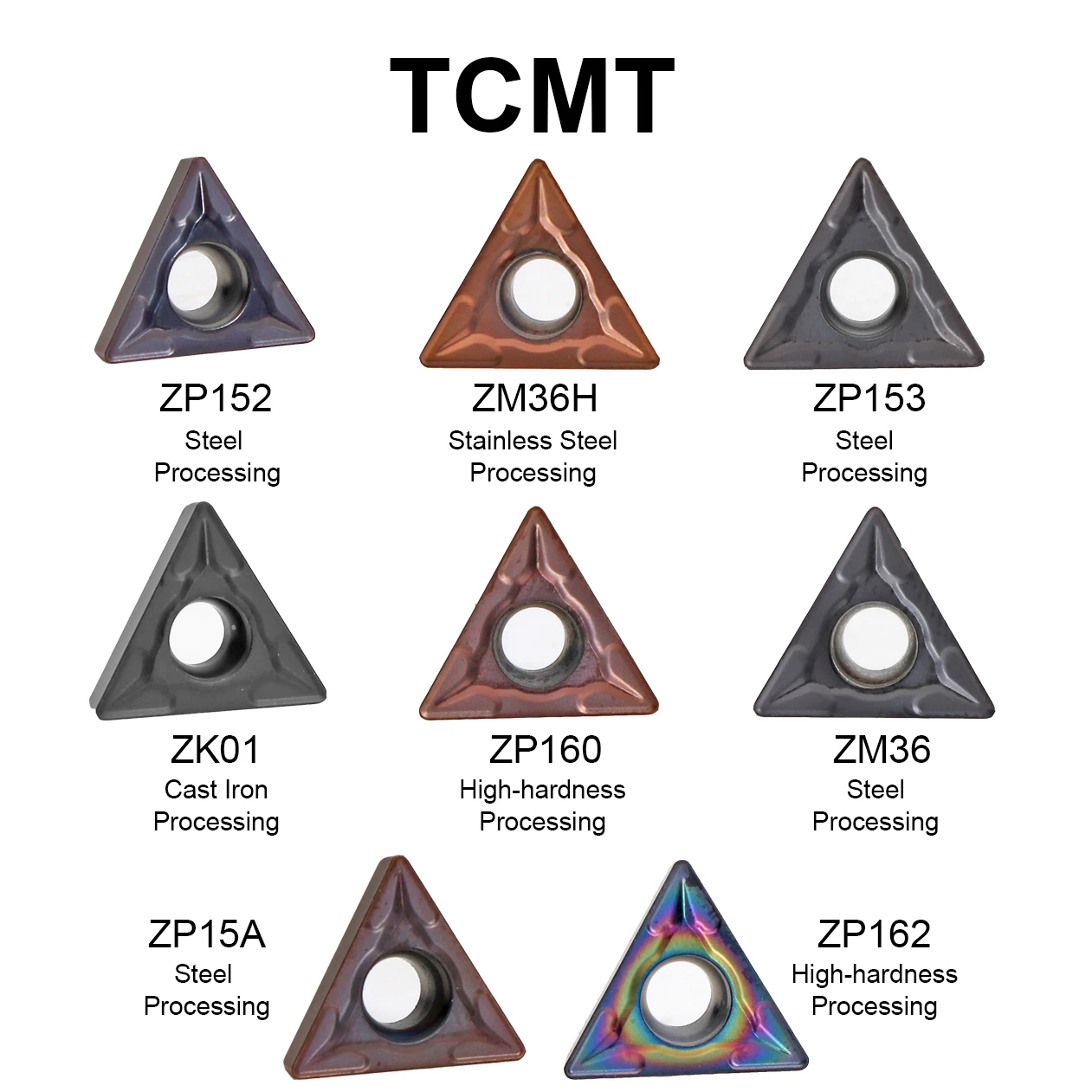 MZG 10pcs TCMT Carbide turning insert TCMT110204 TCMT110208 TCMT16T304 TCMT16T308 CNC Lathe Turning Tool For Stainless steel