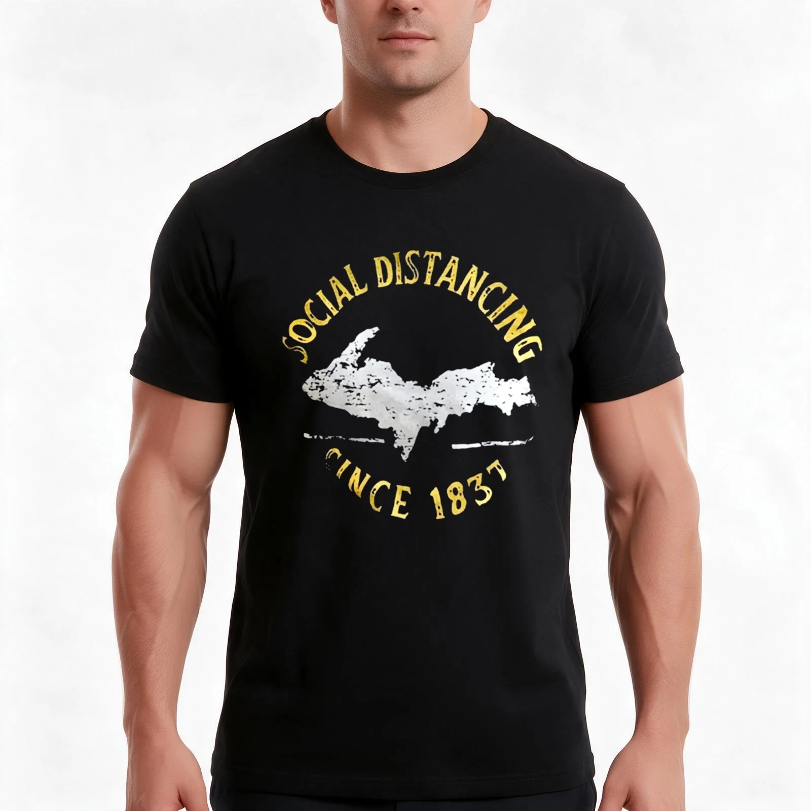 Social Distancing Since 1837 Vintage T-Shirt, Summer Casual Cotton Tee, Oversized Streetwear Tops, Vintage Graphic Print