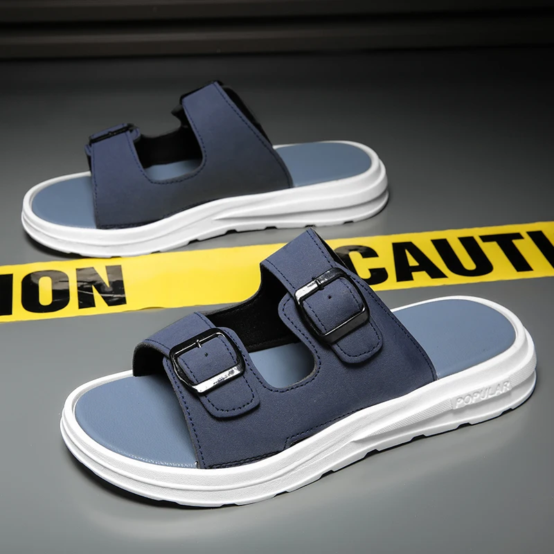 2023 New Fashion Versatile Black Casual Slippers Men Summer Sports Outdoor Non-Slip Indoor Home Furnishings Sandal and Slippers