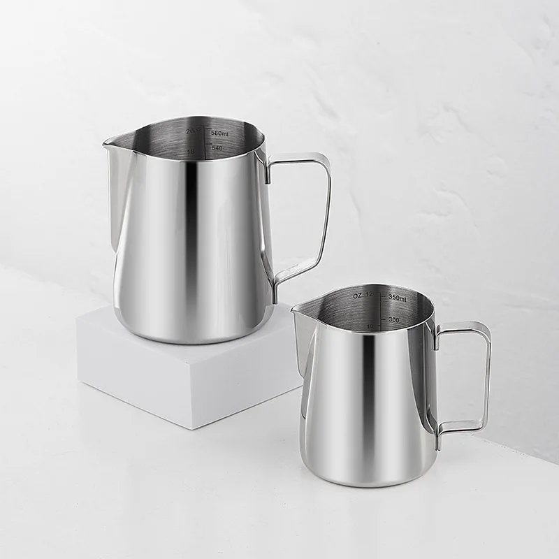 Stainless Steel Milk Frothing Jug Coffee Latte Art Milk Frother Pitcher Stainless Steel Measurement Jug Espresso Barista Tool