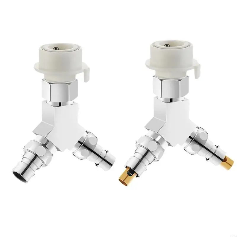 Imagen 4: Desviador agua vías latón con conector 1 entrada y 2 salidas, gestión flujos agua, accesorio resistente a