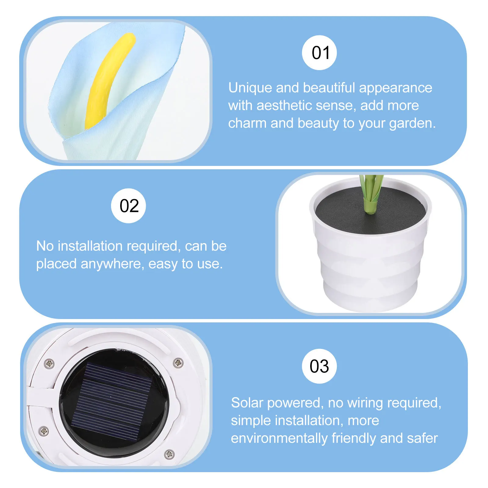 

Solar Garden Lotus Flower Design Waterproof Outdoor Led Lamp For Yard Pathway Lawn Patio Solar Powered