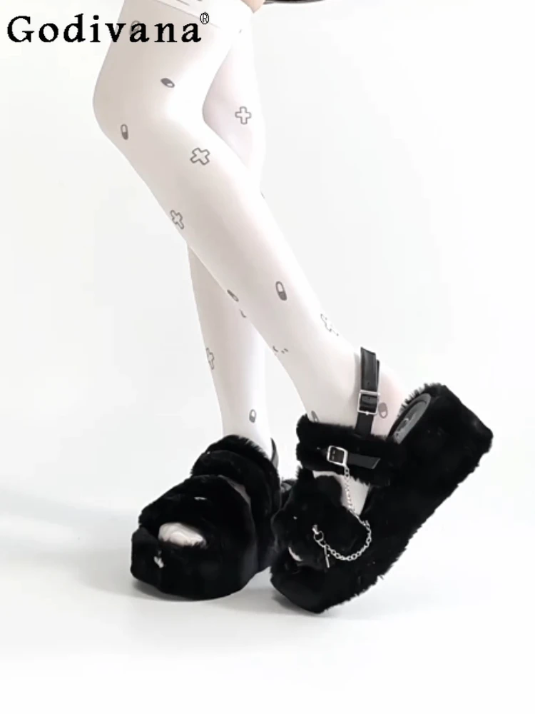 

Japanese Style Original Kawaii Plush Slippers Winter Warm Thick Sweet Cute Girls Cotton Slippers Indoor Shoes