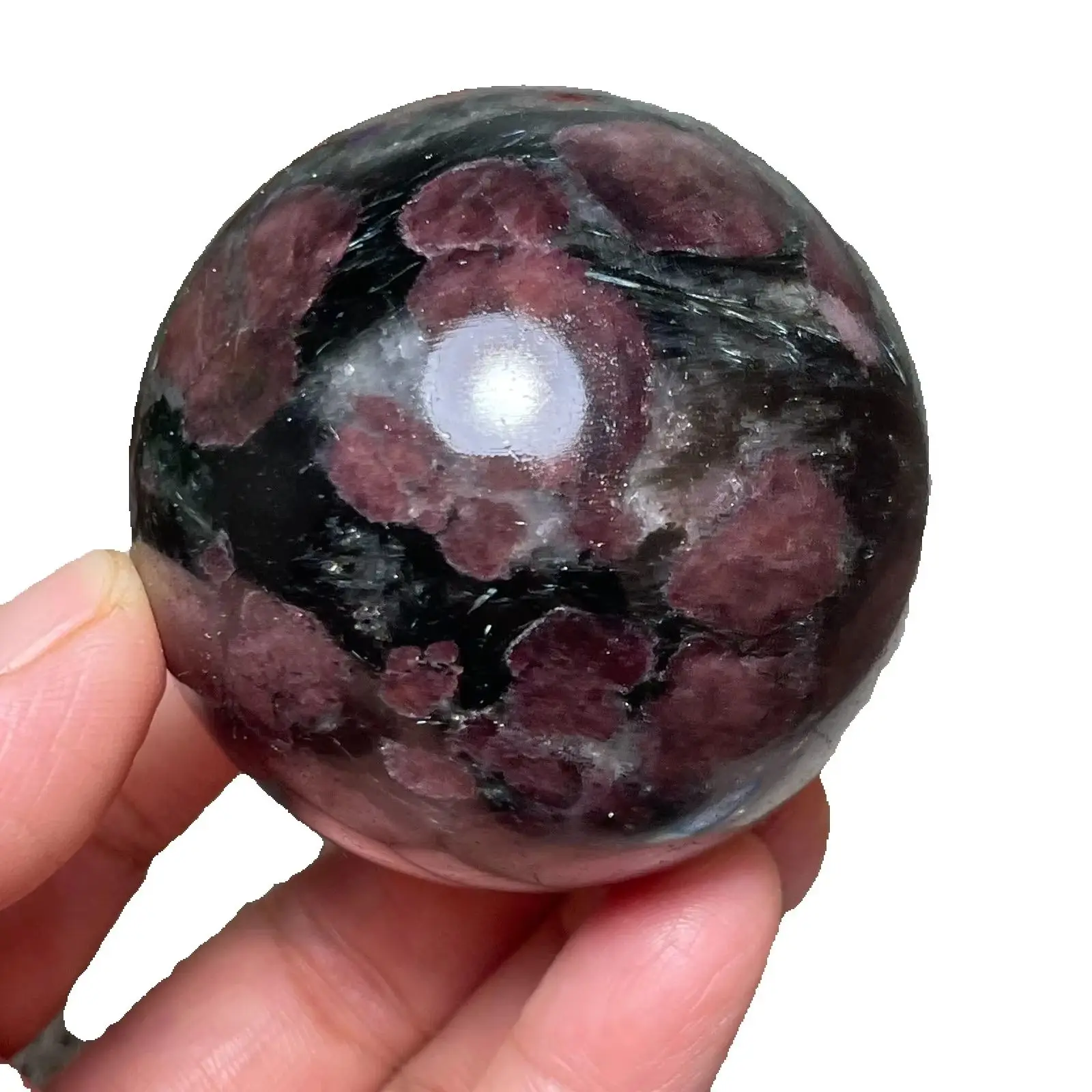 Natural Red Garnet Firework Balls, Quartz Crystal Ore Polishing Balls, Mineral Healing Samples