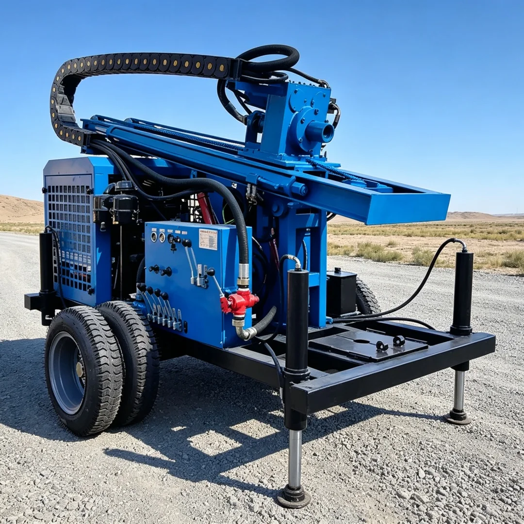 Customized Agricultural Mobile Wheel‑frame Water Well Drilling Rig | Drilling Equipment for Vegetable Gardens & Orchards