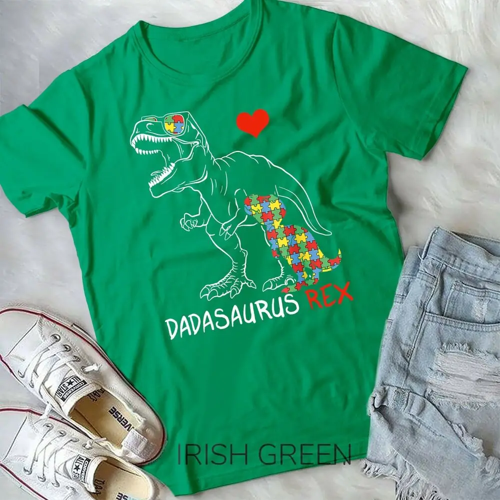 Dadasaurus Daddy Rex Autism Awareness Proud Dad Father's Day T-Shirt