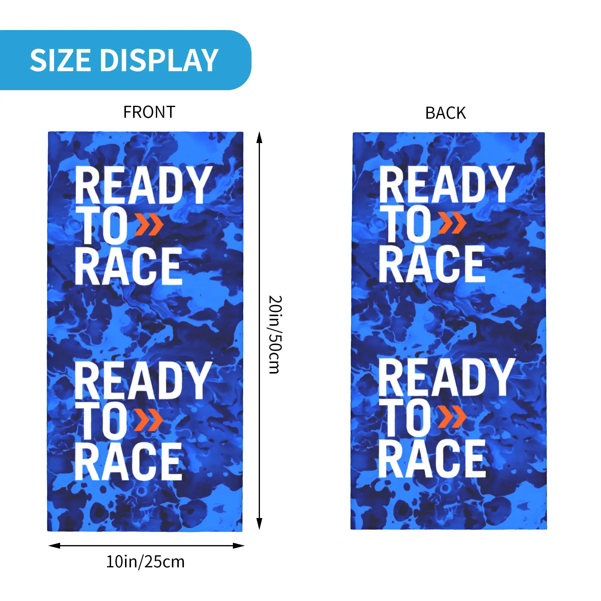 Custom Ready To Race Motor Bandana Neck Warmer Men Women Winter Hiking Ski Scarf Gaiter Classical Logo Bike Face Cover