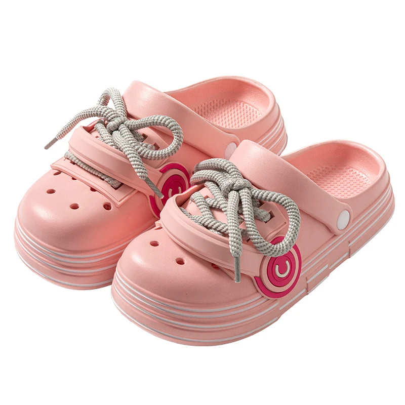 

Летние модные трендовые удобные дышащие сабо, мягкие тапочки, тапочки на шнуровке, уличные пляжные сандалии Baotou, обувь на плоской подошве из ЭВА