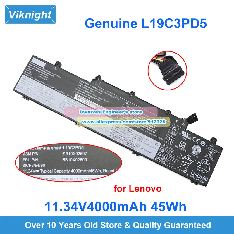 Original 4050mAh 45Wh 11.1V Battery L19L3PD5 L19M3PD5 L19C3PD5 SB10X0260 For Lenovo Thinkpad E15 E14 Gen 2 20TA000DGE 20T9S00K00