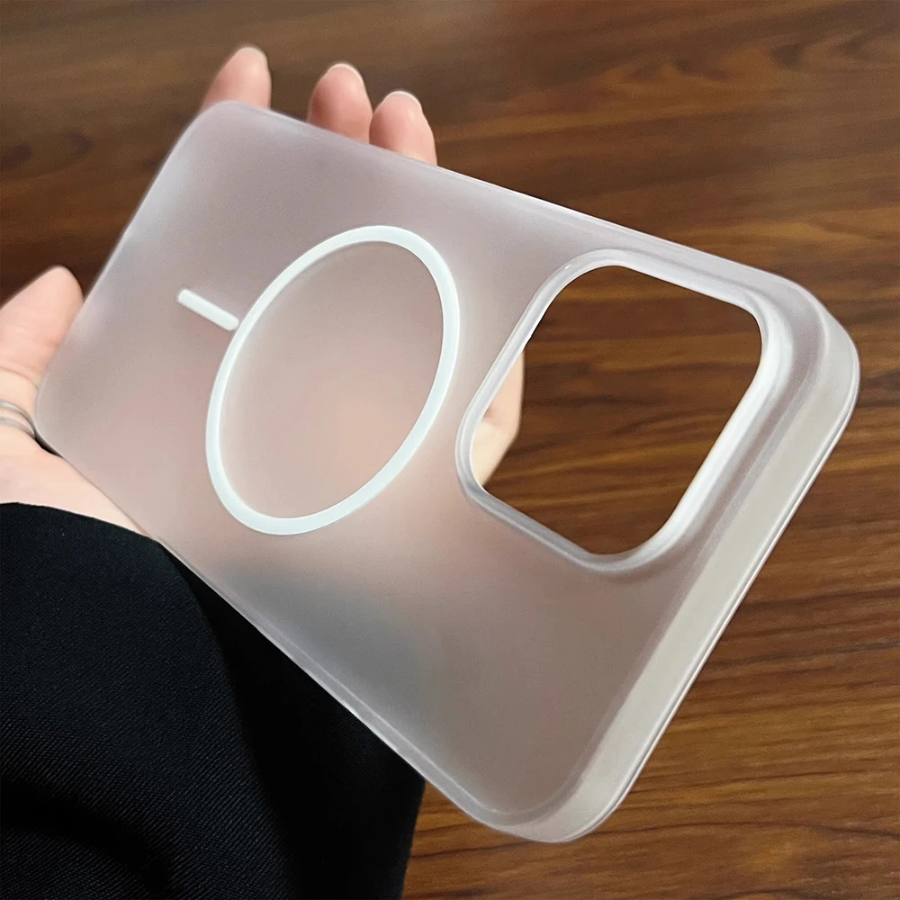 

Magnetic Magsafe Case For iPhone 16e 16 15 14 13 12 11 pro max plus mini 0.5mm Ultra Thin Matte Transparent Cover Clear Shell