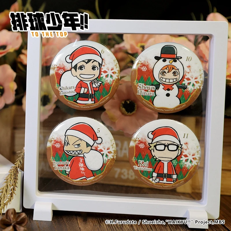 New Haikyuu!! Shoyo Hinata Kageyama Kozume Kenma Oikawa Tooru Atsumu Christmas Series Anime Cartoon Blind Box Companion Badge