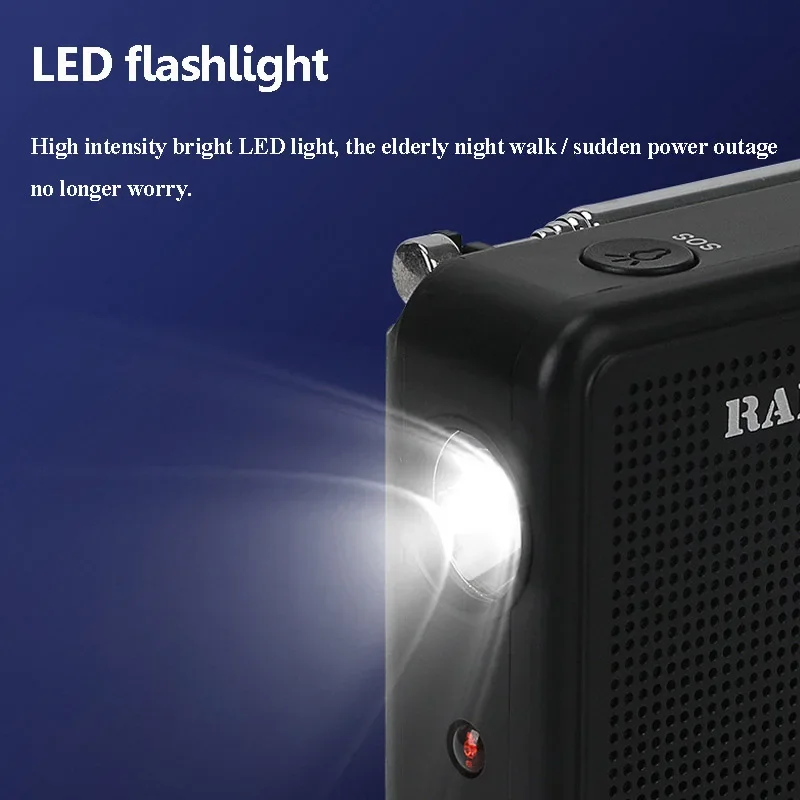 راديو FM AM SW محمول SOS تنبيه في حالات الطوارئ راديو استقبال كامل النطاق مع مصباح يدوي سماعة لاسلكية تعمل بالبلوتوث نظام الصوت مشغل موسيقى