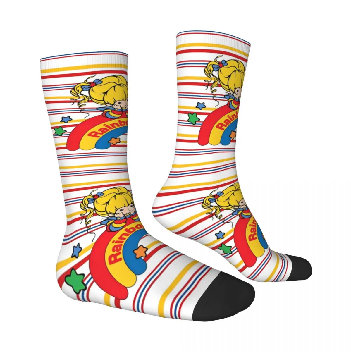 Rainbows Happy Brites Socks Autumn Stockings Funny Women Men Comfortable Socks Custom Running Anti Skid Socks