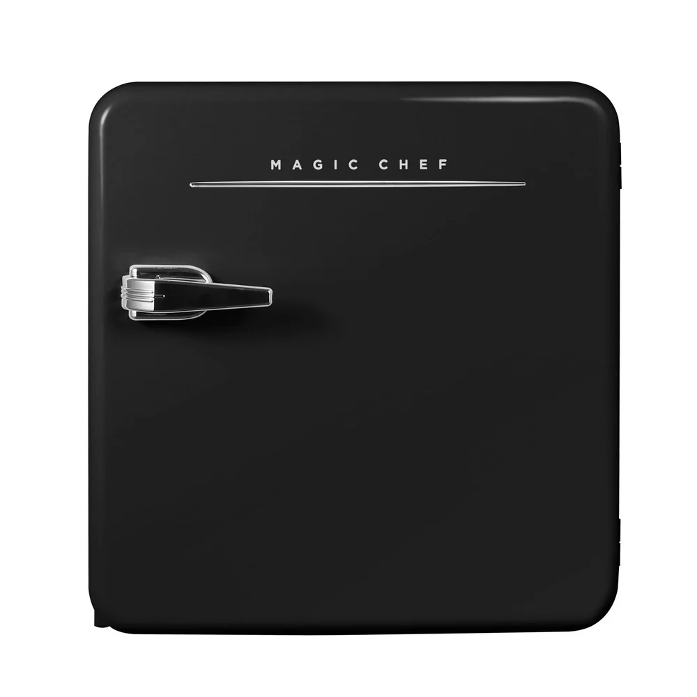 1.6 Cu Ft Retro Mini Fridge Adjustable Glass Shelf LED Light Energy Efficient Compact Refrigerator Dorm Office Kitchen