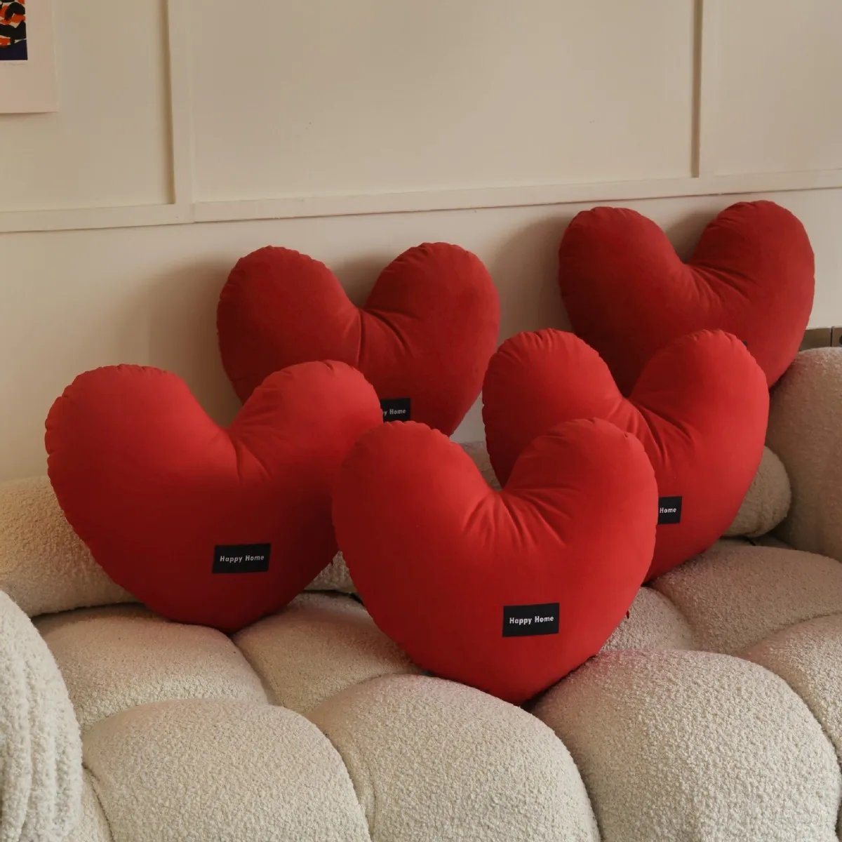 Red Heart-shaped Throw Pillow Perfect for Living Room Sofas Throw Pillows Wedding Decorations Sophisticated Sofa Accessories