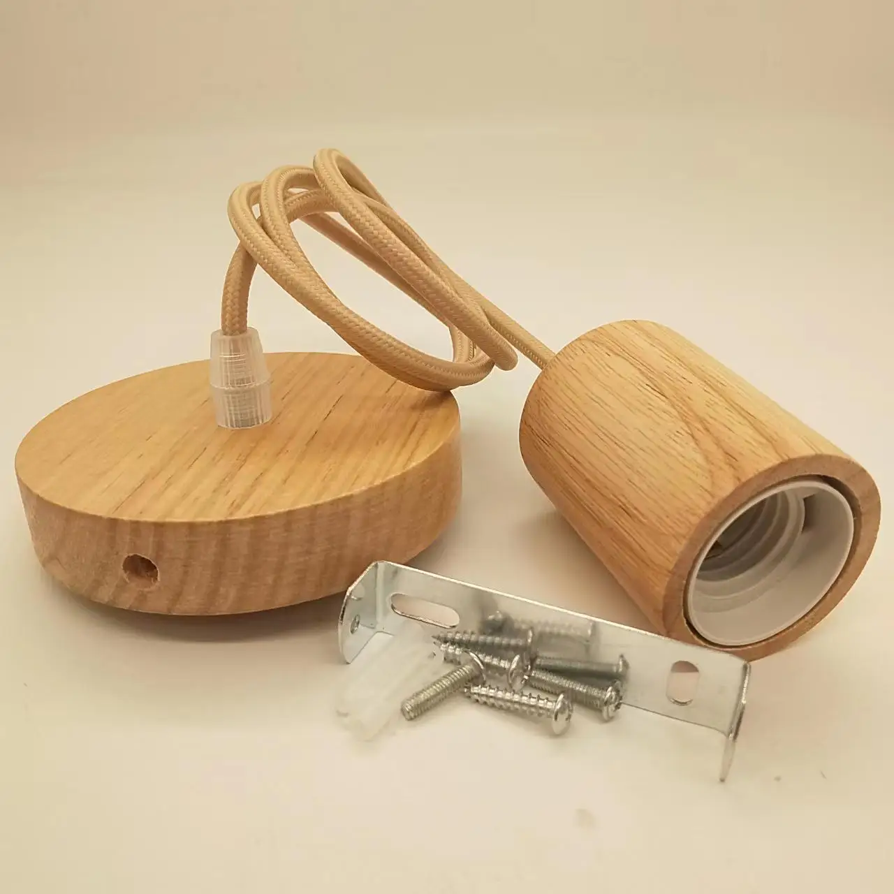 

Minimalist Wooden Lamp Holder Bar Counter Pendant Light Accessories Creative Irregular Wooden Art Lamp Bases