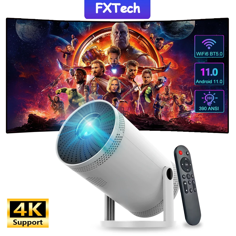 

Новый мини-проектор на Android 11 с поддержкой 4K Full HD видео, Wi-Fi 6, BT5.0, нативным разрешением 720p, для домашнего кинотеатра и портативного использования на улице