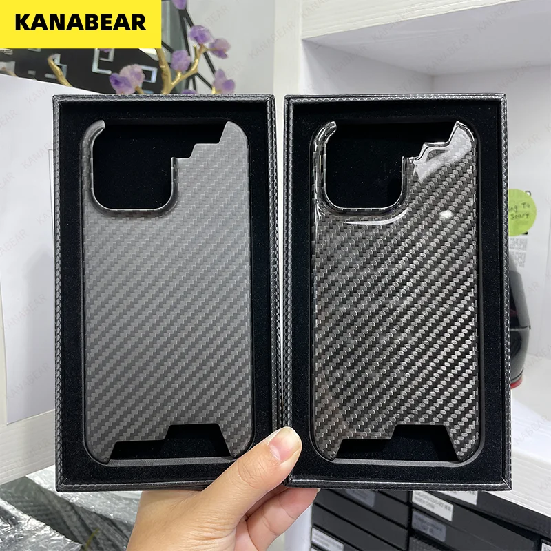 YTF-carbon real carbon fiber phone case For iphone 15 PRO MAX case forged pattern design explosion-proof back shell 15PRO