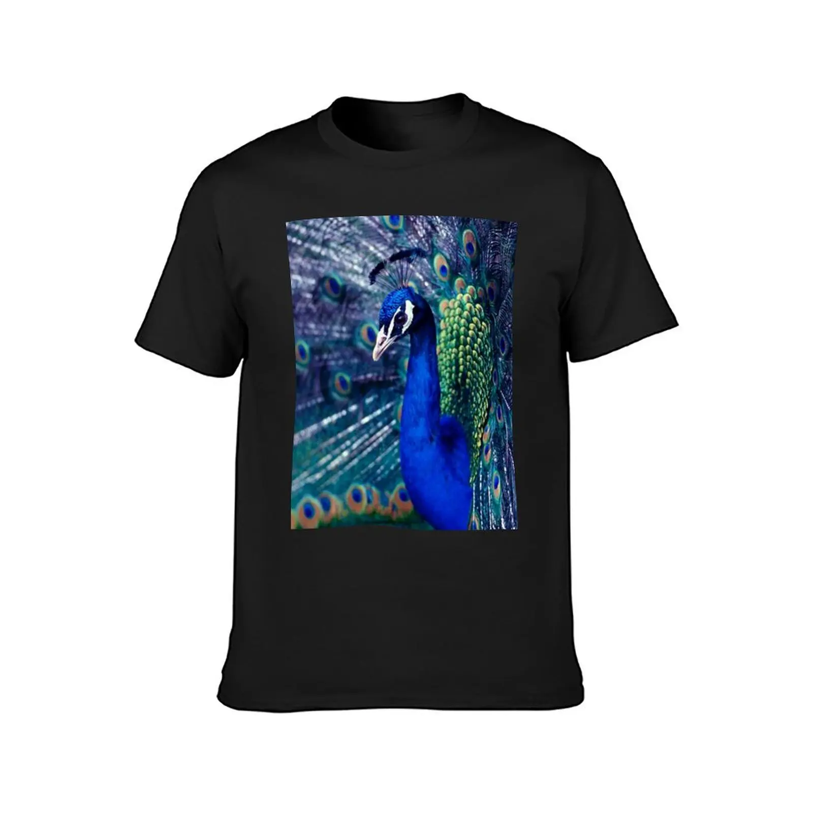 Blue Peacock T-Shirt summer clothes cute tops designer t shirt men