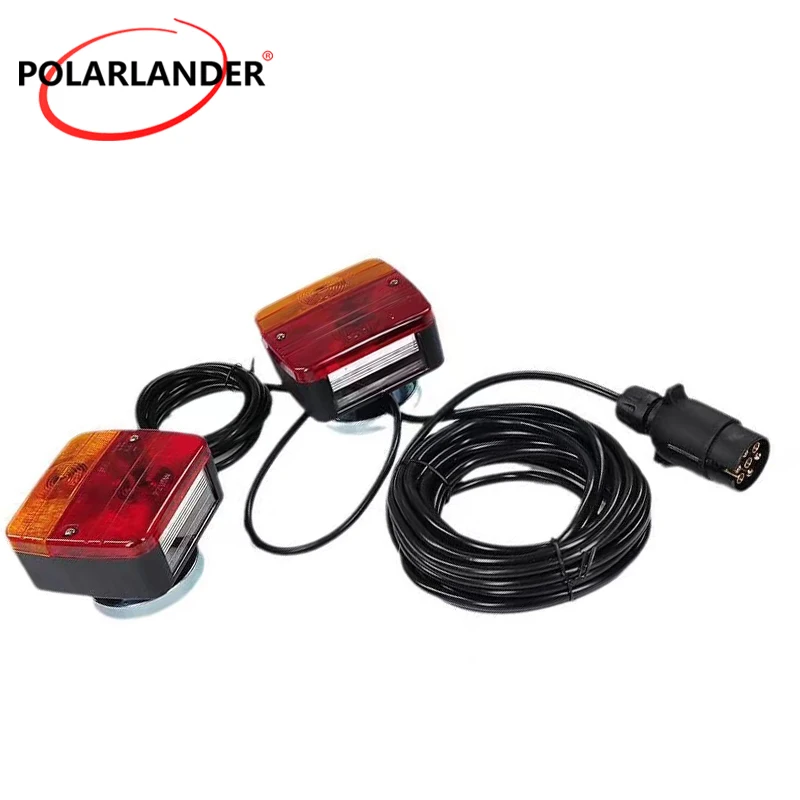 12V Magnetic LED Trailer Tail Light Kit XF1003 7‑Pin Plug IP68 Waterproof Multi‑Function Lamp for Trailer Truck Semi‑Trailer RV