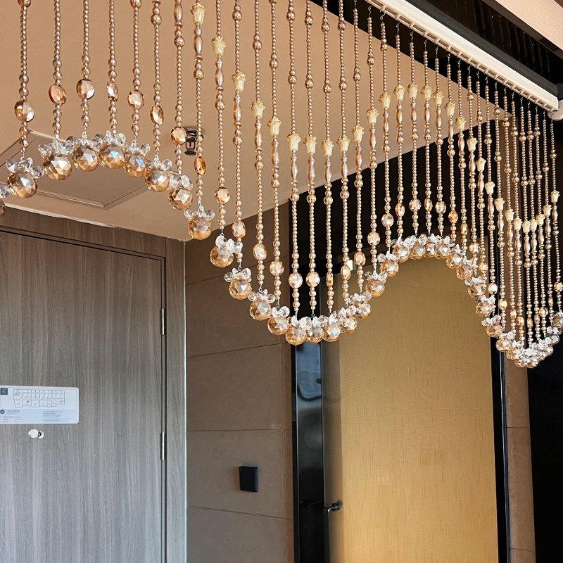 New gourd crystal bead curtain door curtain living room partition curtain entrance bathroom toilet wave hanging  free of