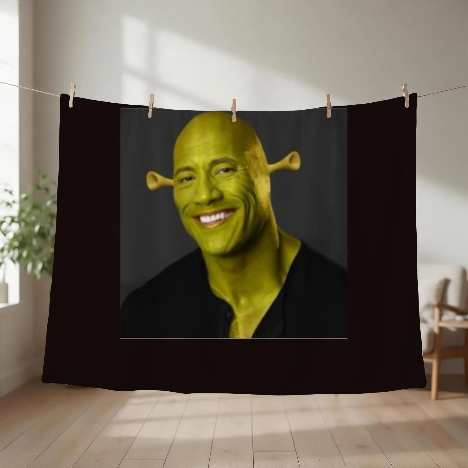 Dwayne &x27;The Shrok Johnson Classic T-Shirt Throw Blanket couch cozy soft plush fuzzy picnic outdoor blanket