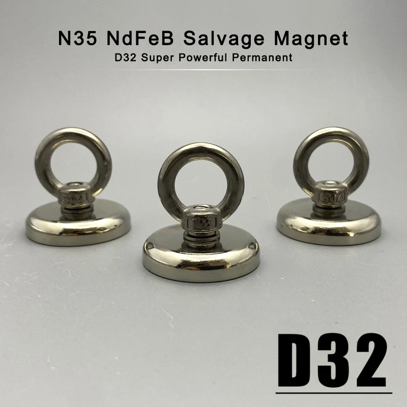 1/2/3/5Pcs Diameter 32mm Salvage Magnets Hook D32 Circular Heavy Duty Sea Fishing Hanger Strong Powerful magnet Magnetic Imane