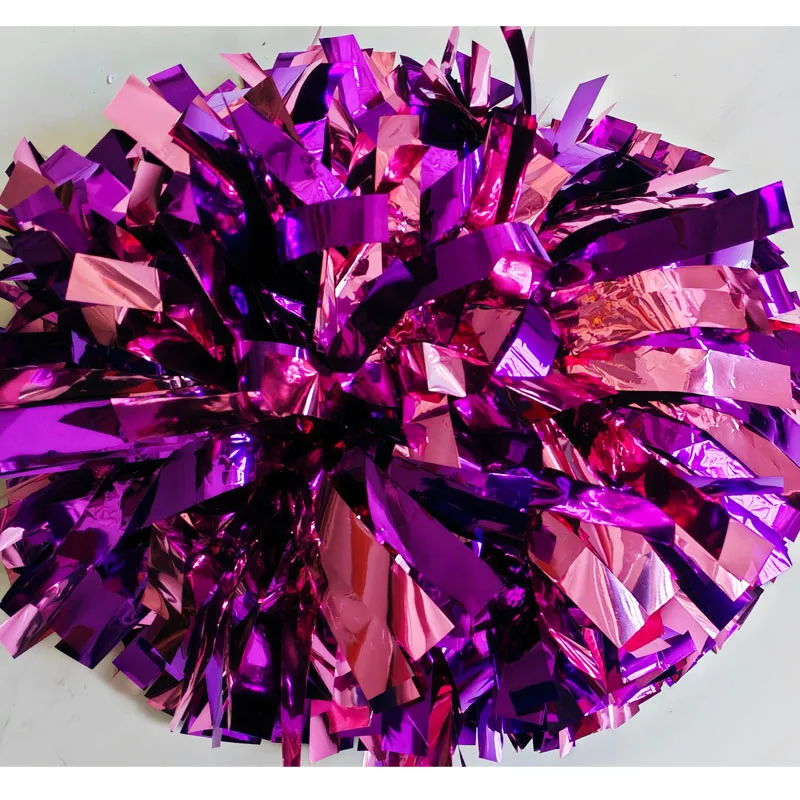 

Cheerleader Pom Pom Pom, Metallic Pink with Metallic Purple, Custom Size and Color, Baton Handle, 1 Pc